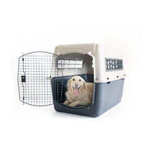 Petmate® Ultra Vari Plastic Travel Dog Kennel 40" for Large Pets 70-90 lbs, Taupe/Black